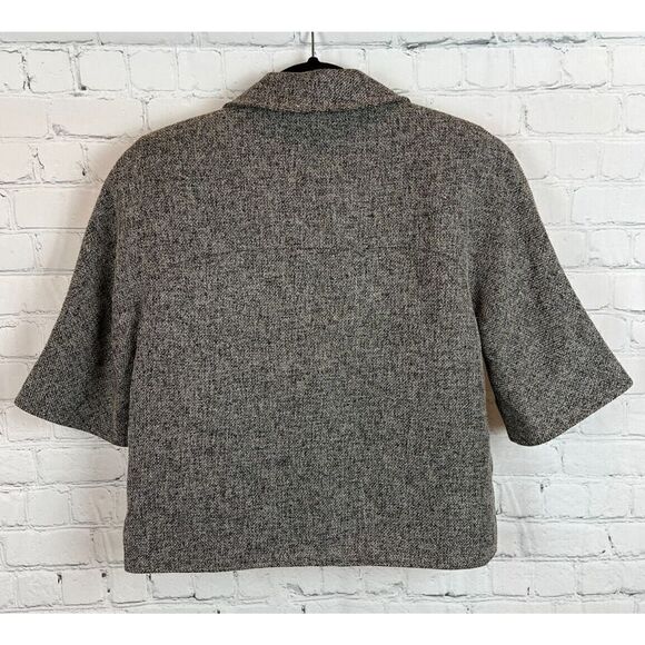 JESSICA HOWARD gray 1/2 sleeve button collared jacket blazer size 4 Petite - Picture 7 of 8